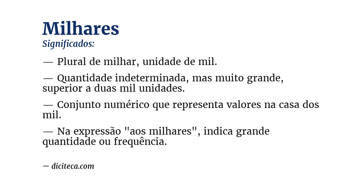 Significado de milhares
