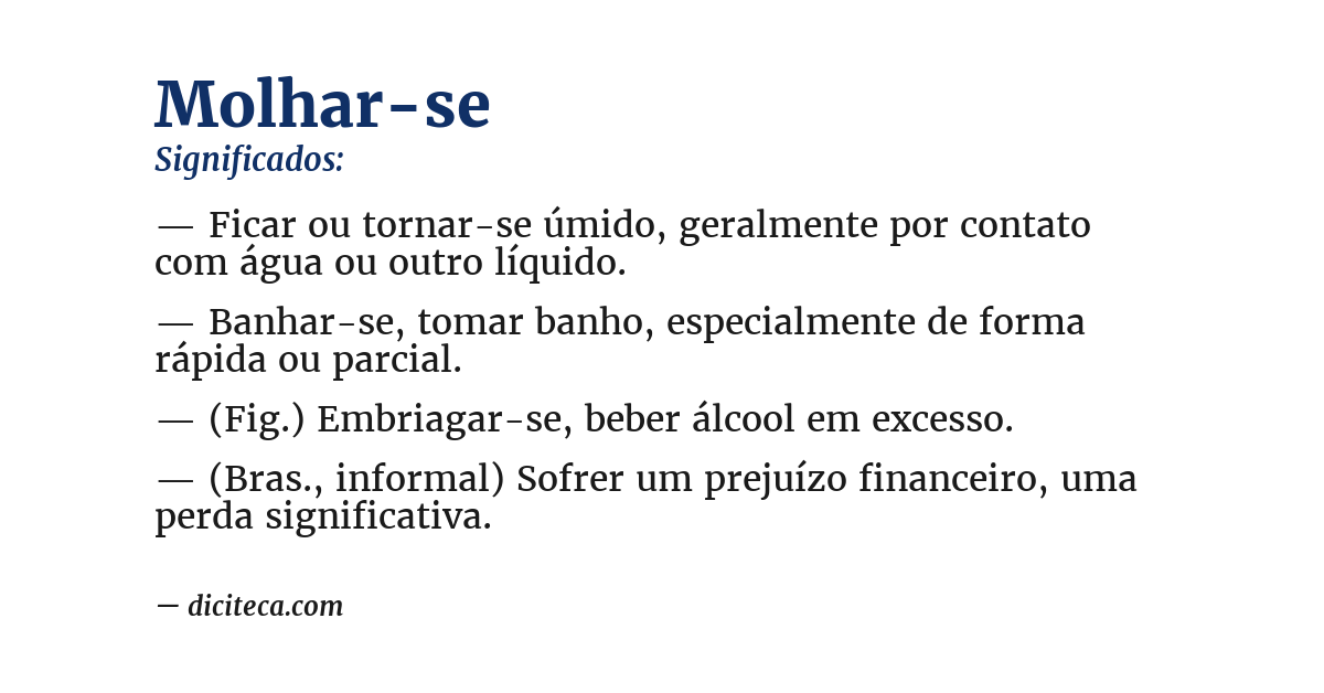 Significado de molhar-se
