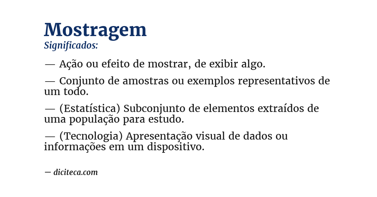 Significado de mostragem
