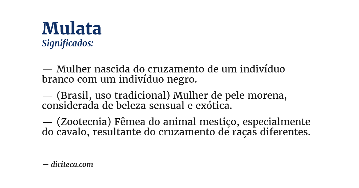 Significado de mulata