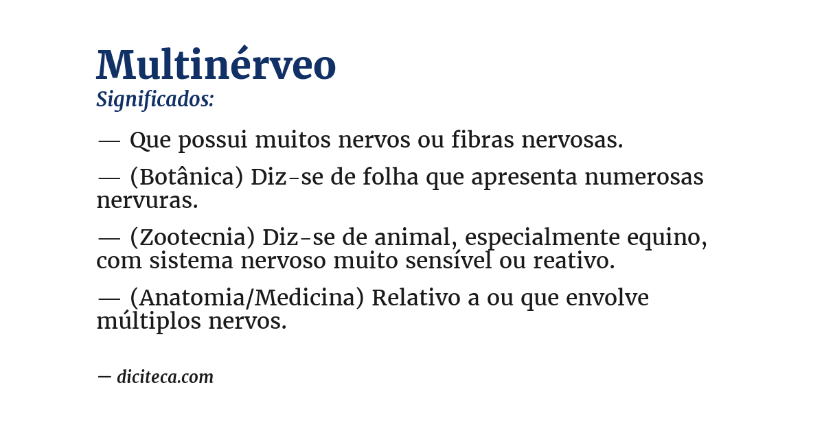 Significado de multinérveo