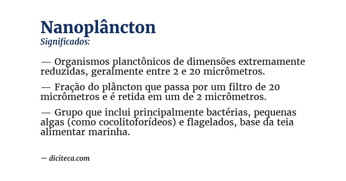 Significado de nanoplâncton