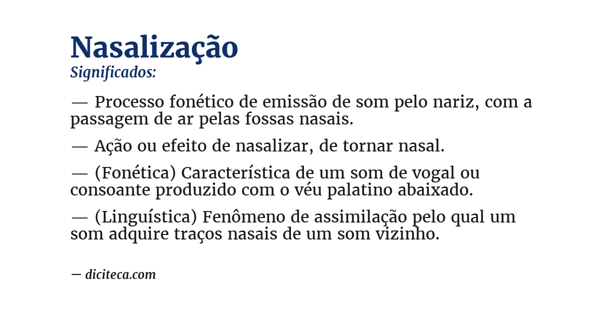 Significado de nasalização
