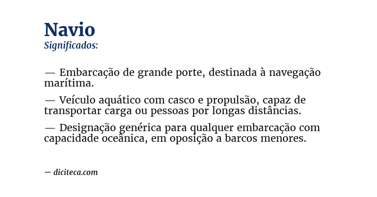 Significado de navio