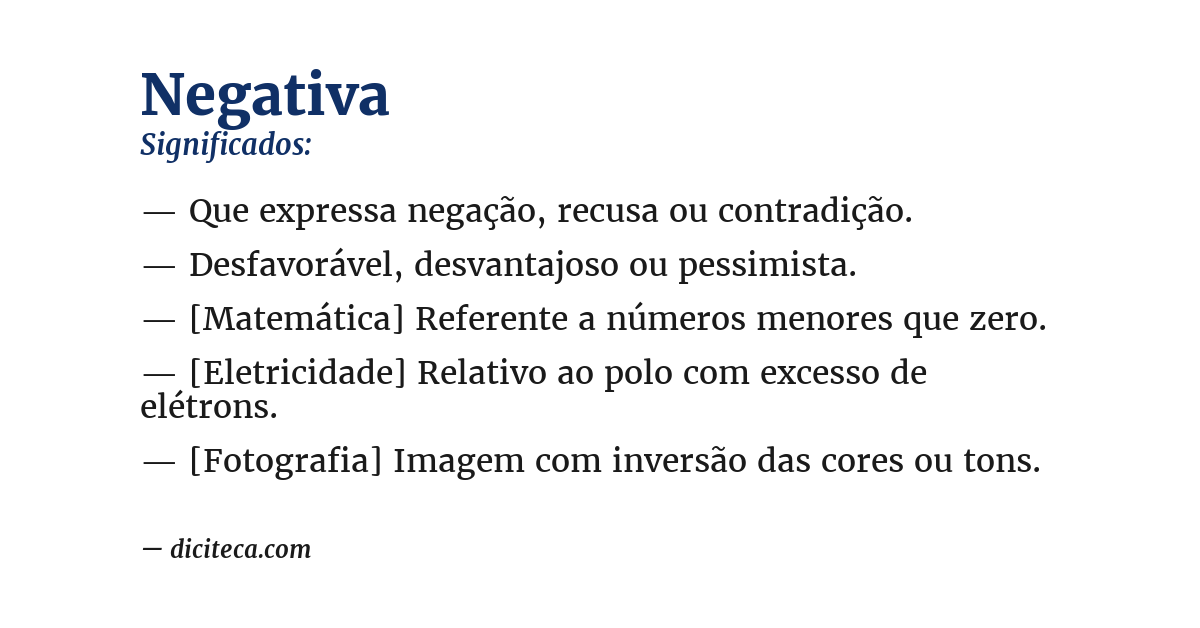 Significado de negativa