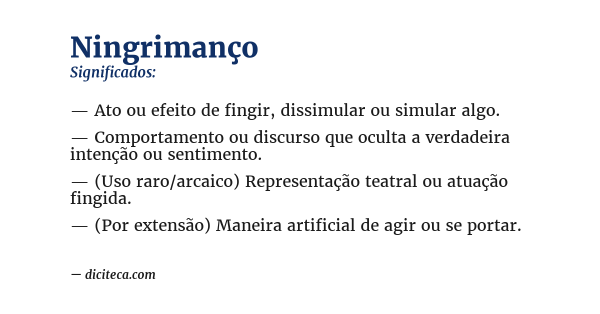 Significado de ningrimanço
