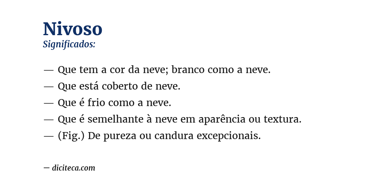 Significado de nivoso