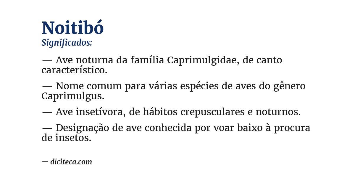 Significado de noitibó