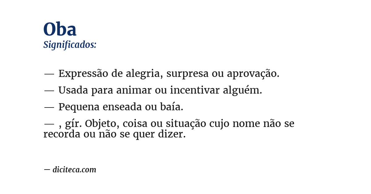 Significado de oba
