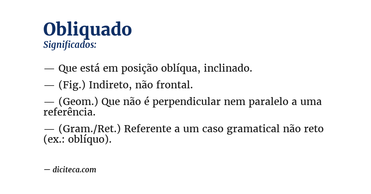 Significado de obliquado