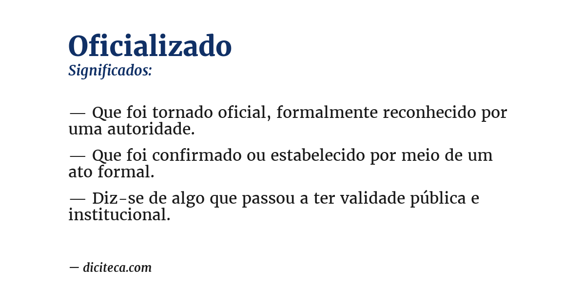Significado de oficializado