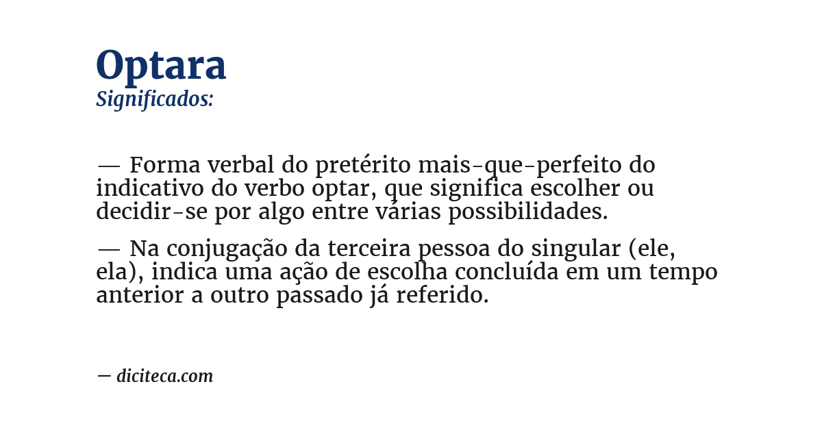 Significado de optara