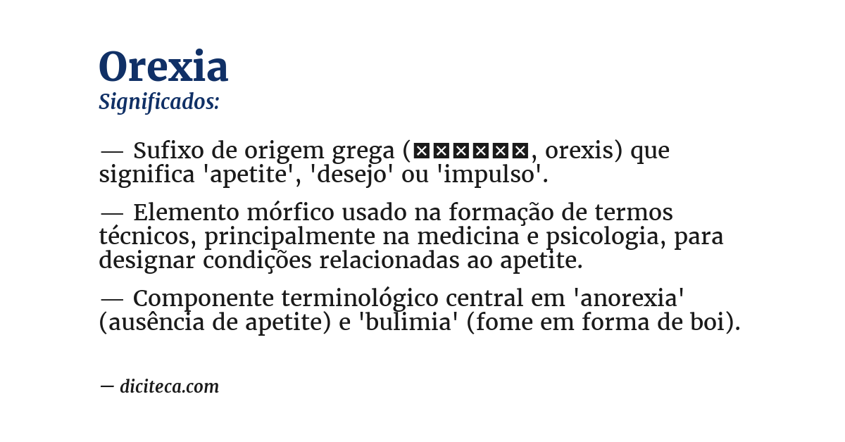Significado de orexia