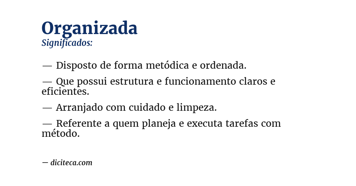 Significado de organizada