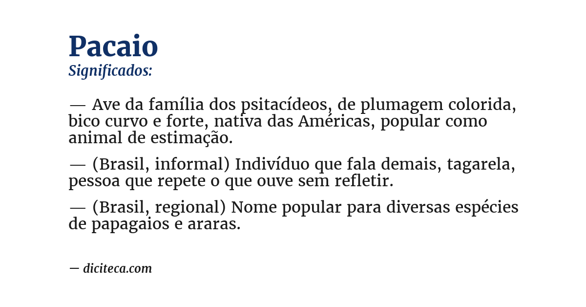 Significado de pacaio