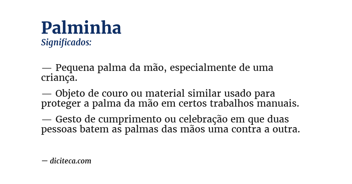 Significado de palminha