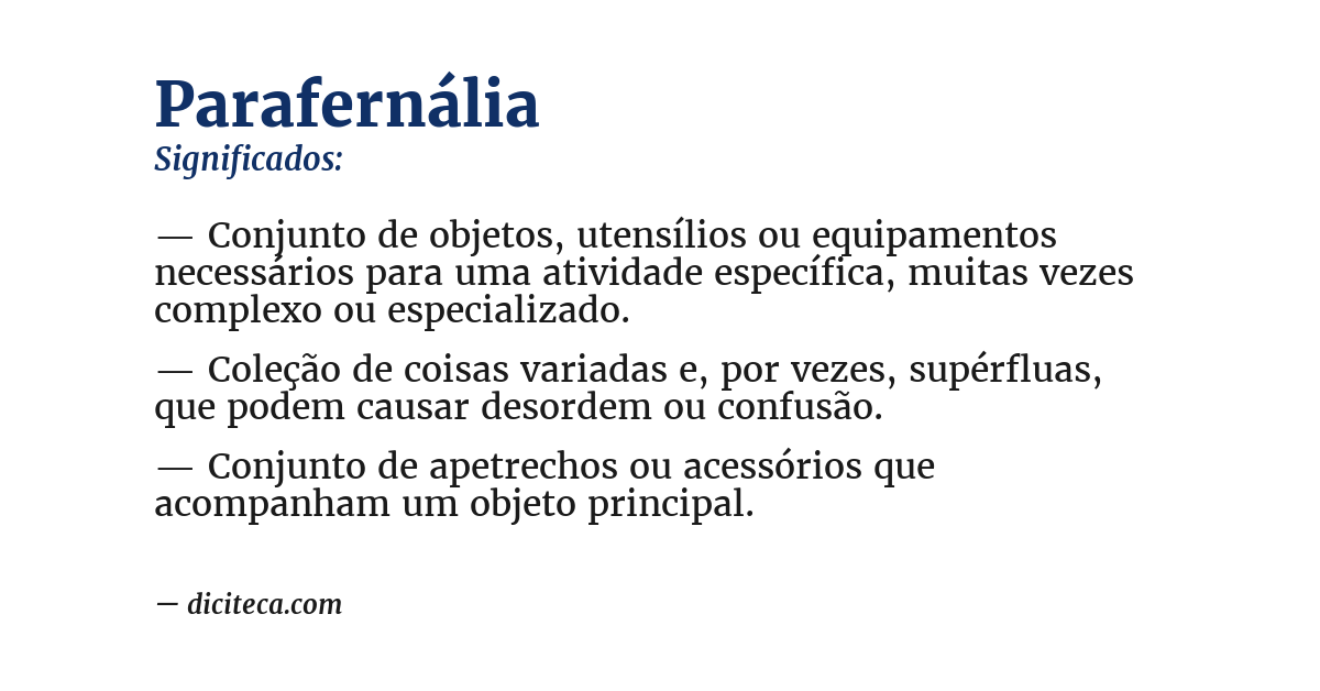 Significado de parafernália