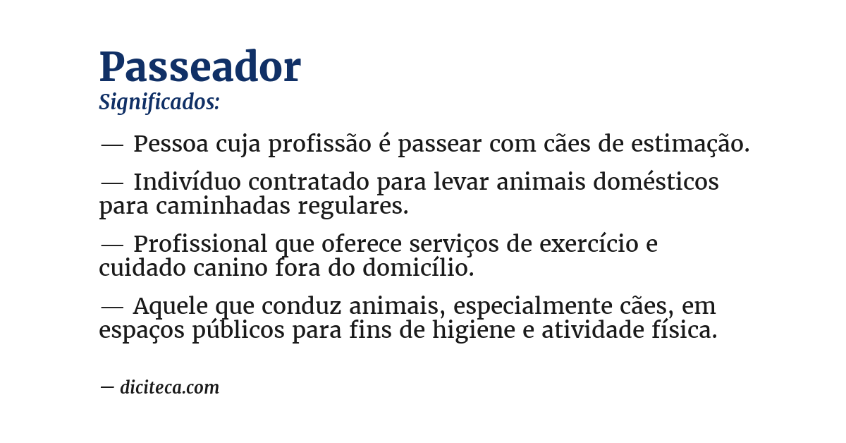 Significado de passeador