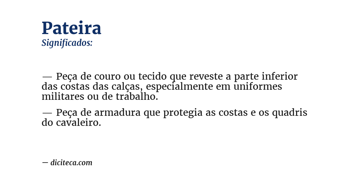 Significado de pateira