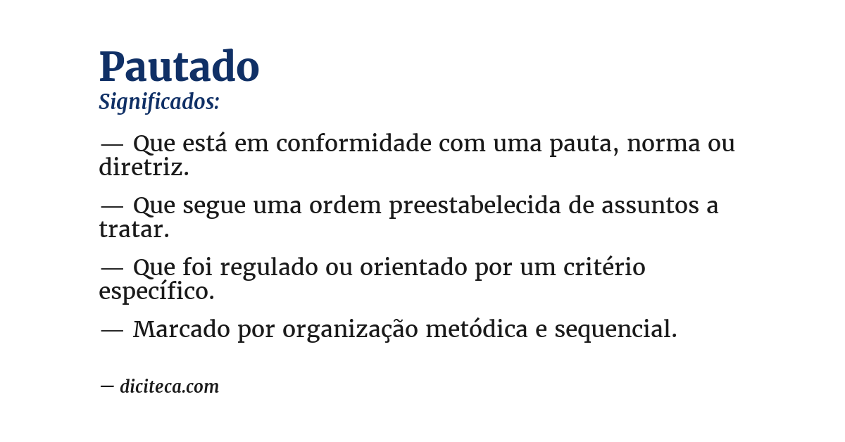 Significado de pautado