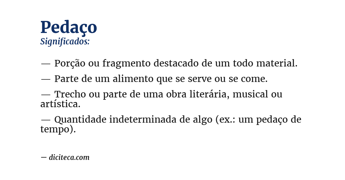 Significado de pedaço