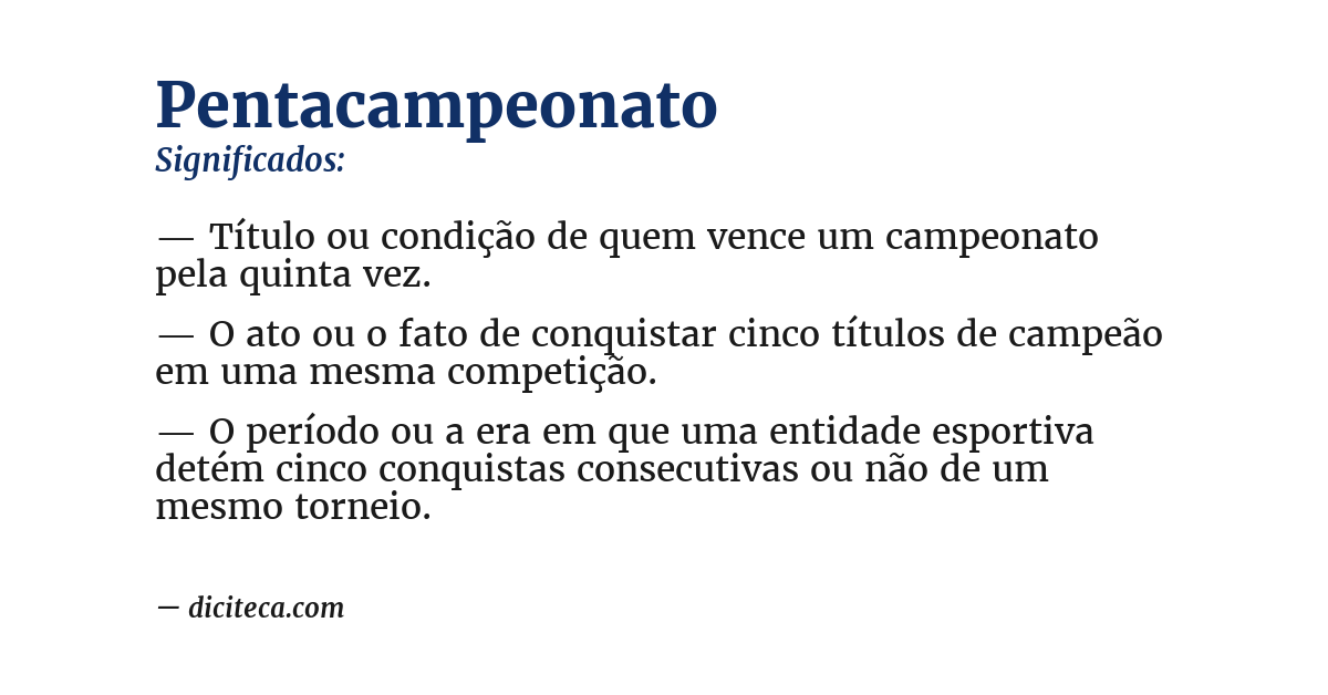 Significado de pentacampeonato