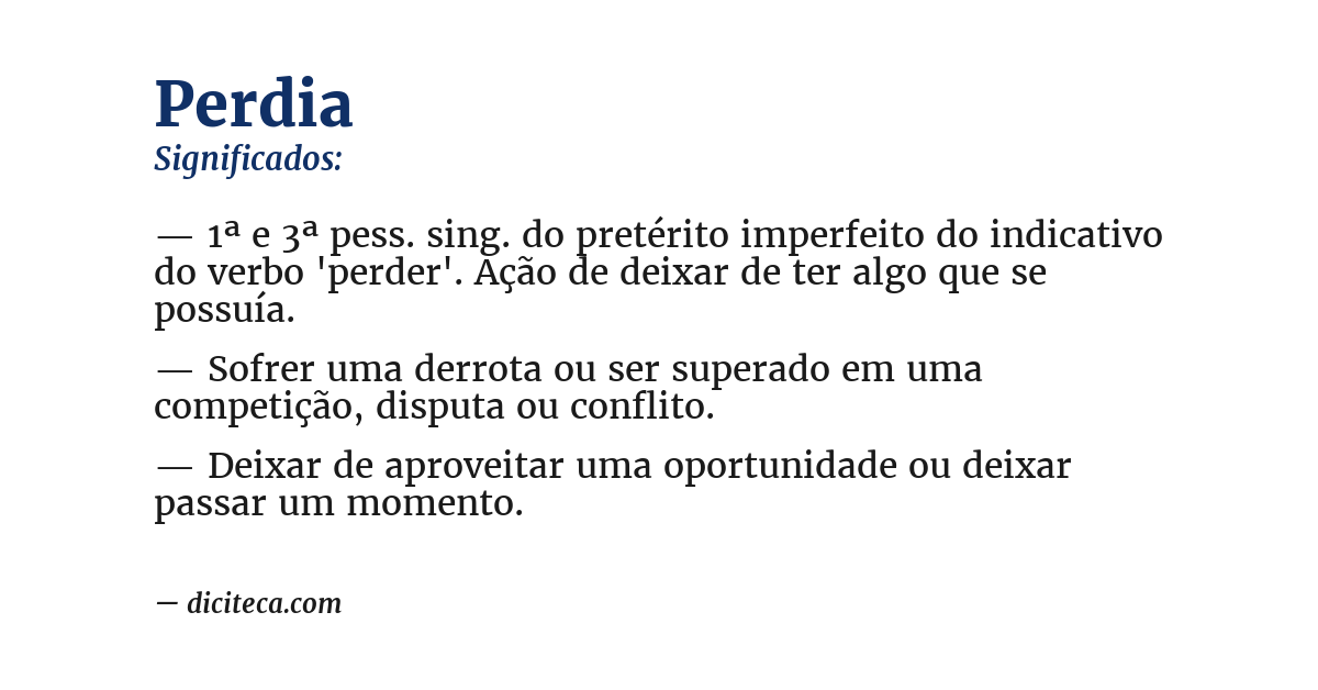 Significado de perdia