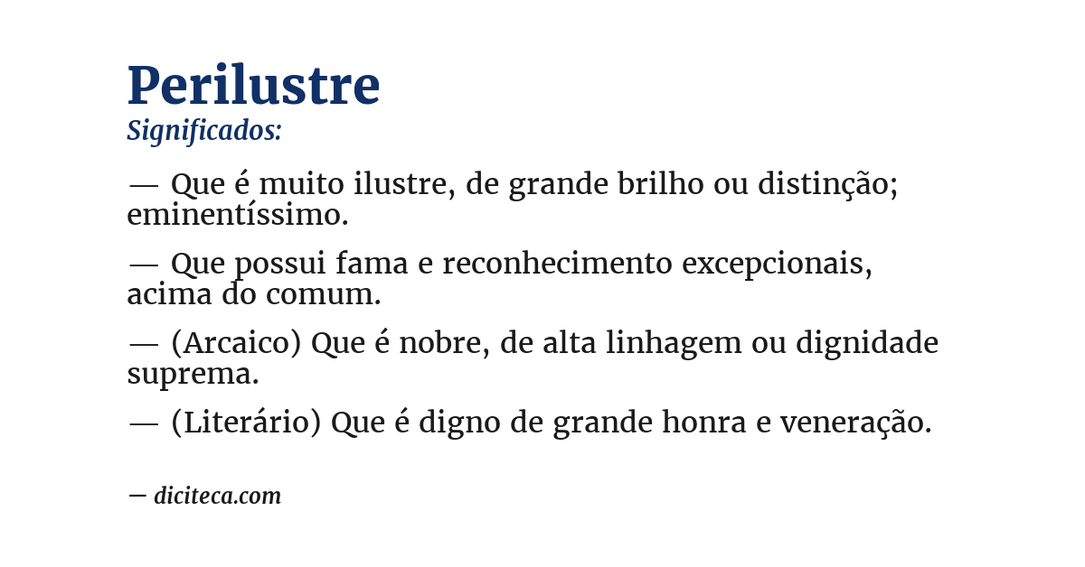 Significado de perilustre