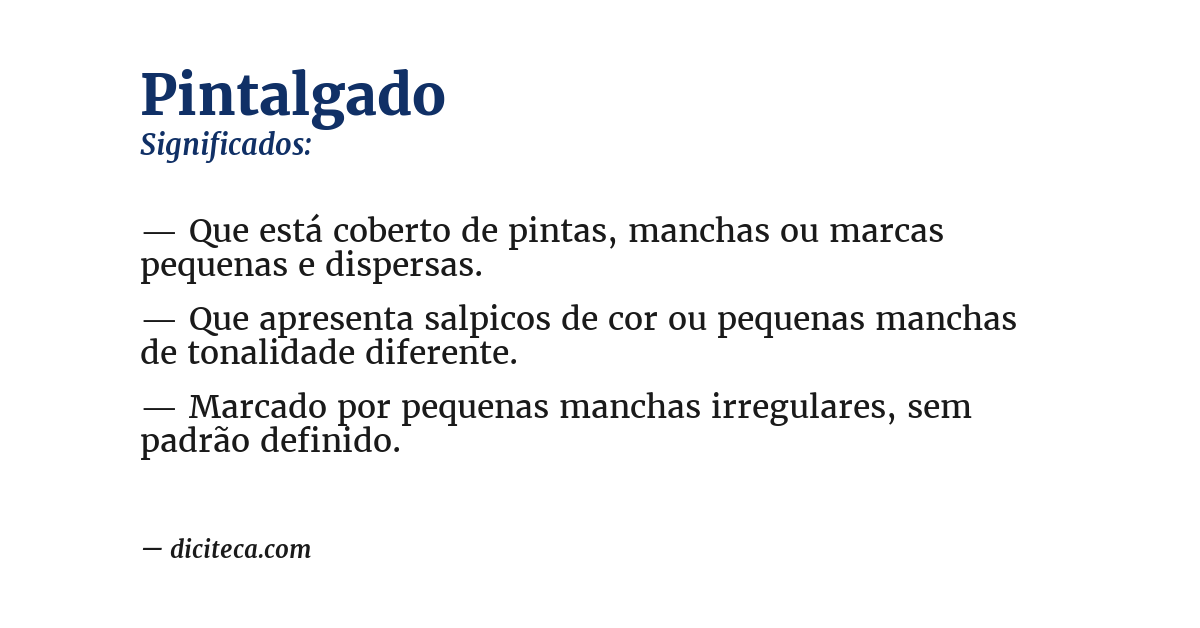 Significado de pintalgado