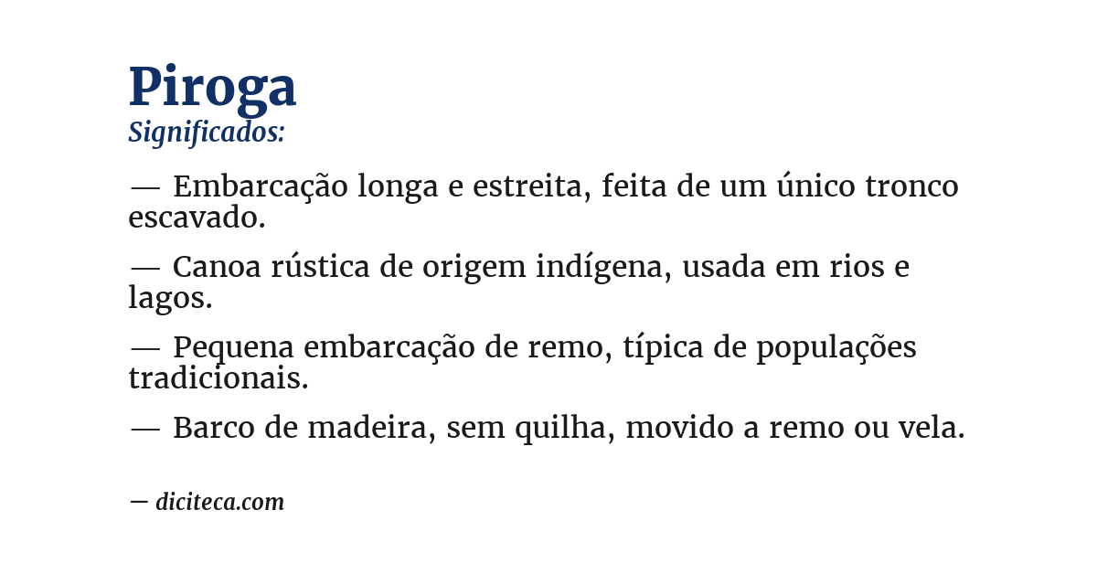 Significado de piroga