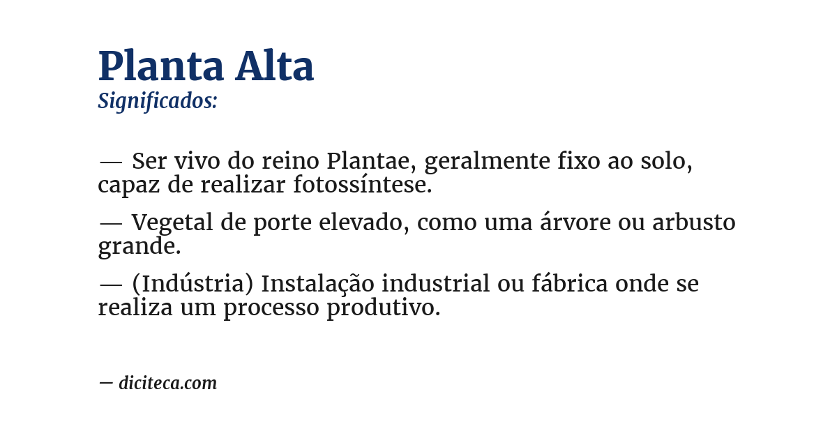 Significado de planta alta