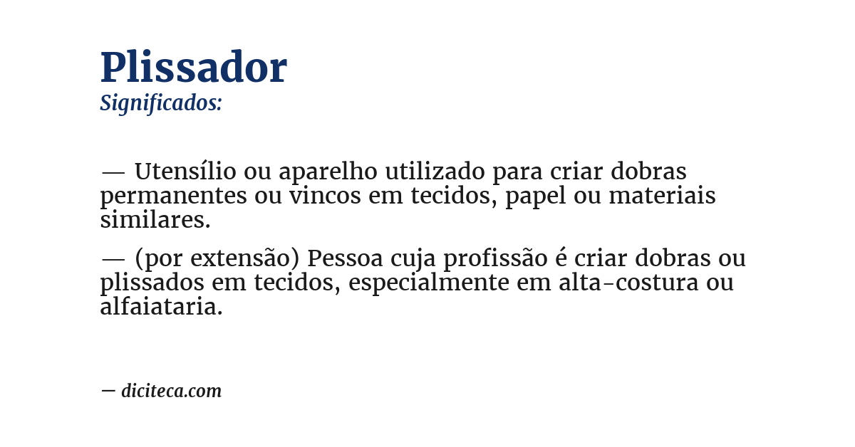 Significado de plissador
