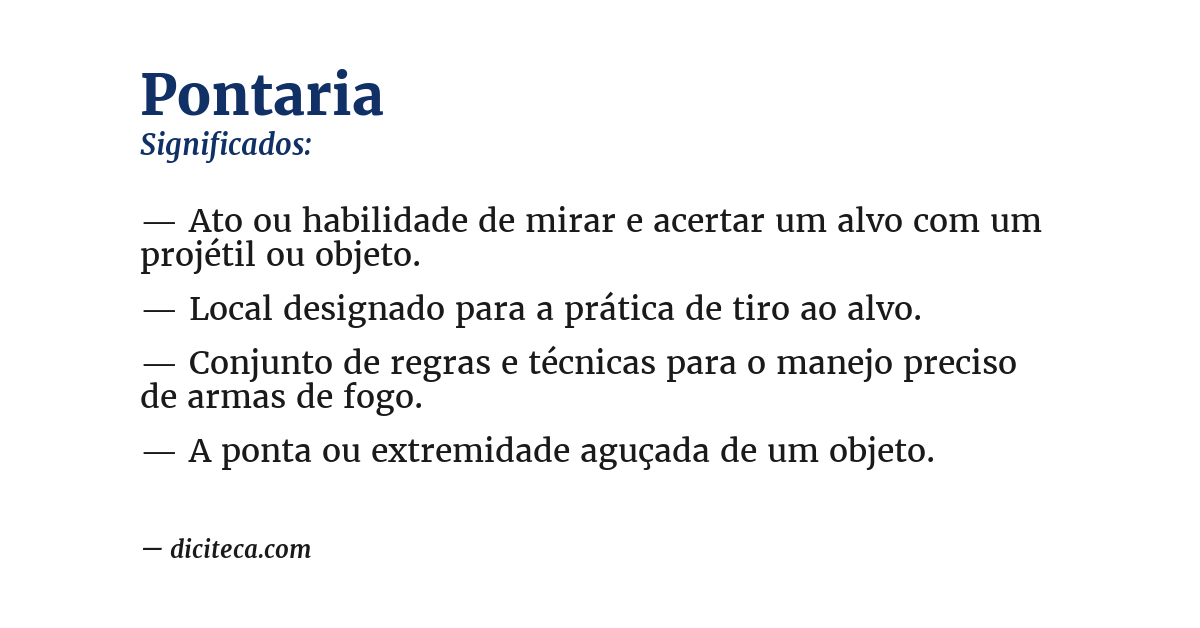 Significado de pontaria