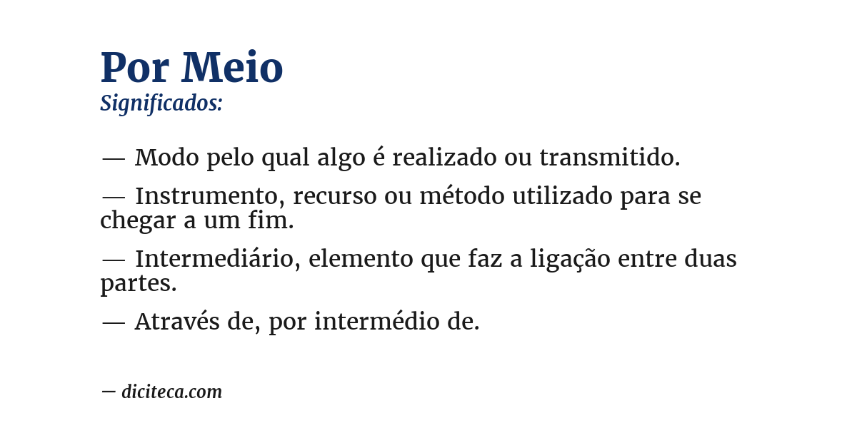Significado de por meio