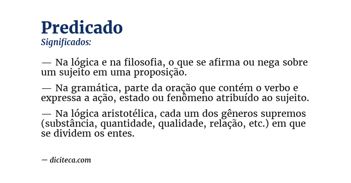 Significado de predicado