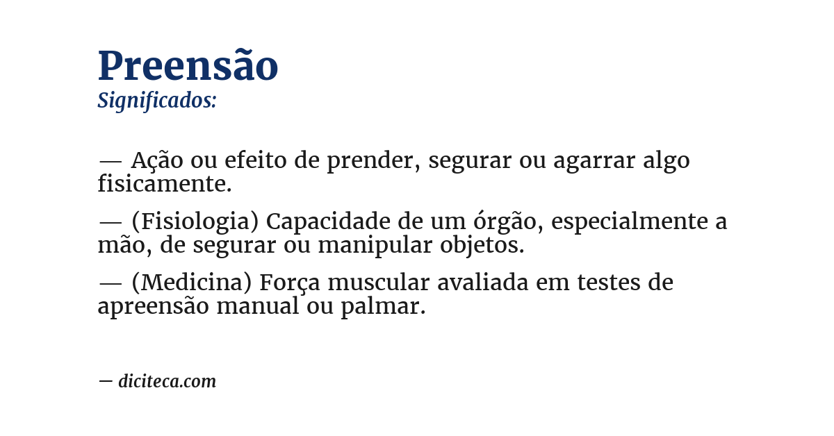 Significado de preensão