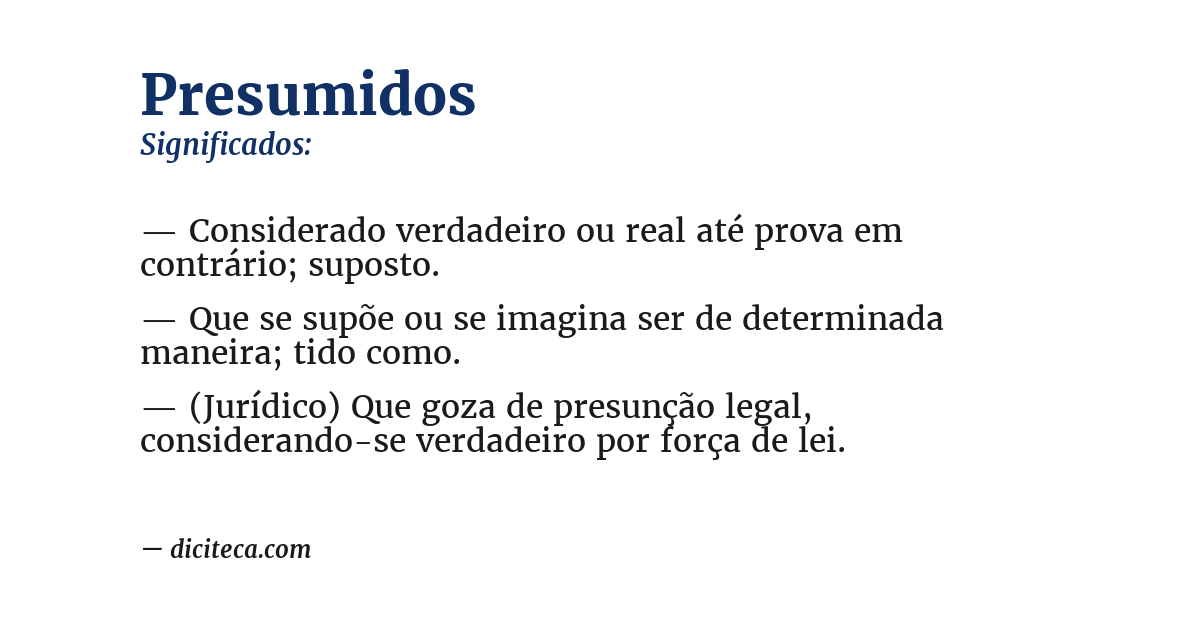 Significado de presumidos