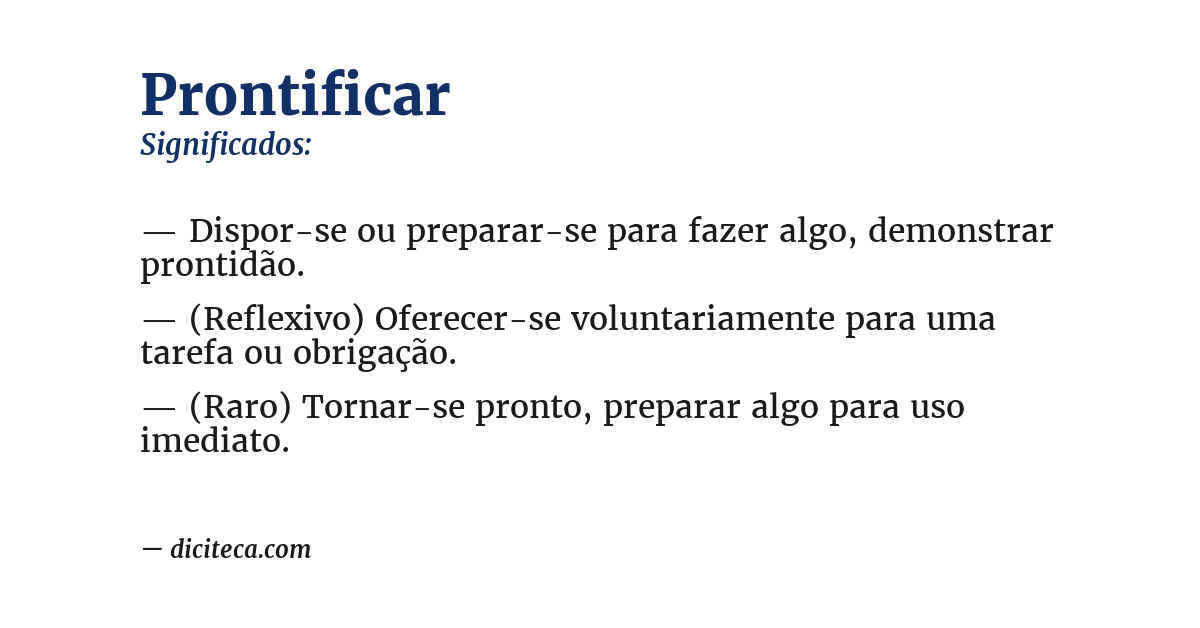 Significado de prontificar