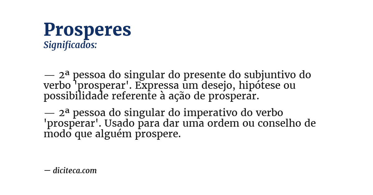 Significado de prosperes