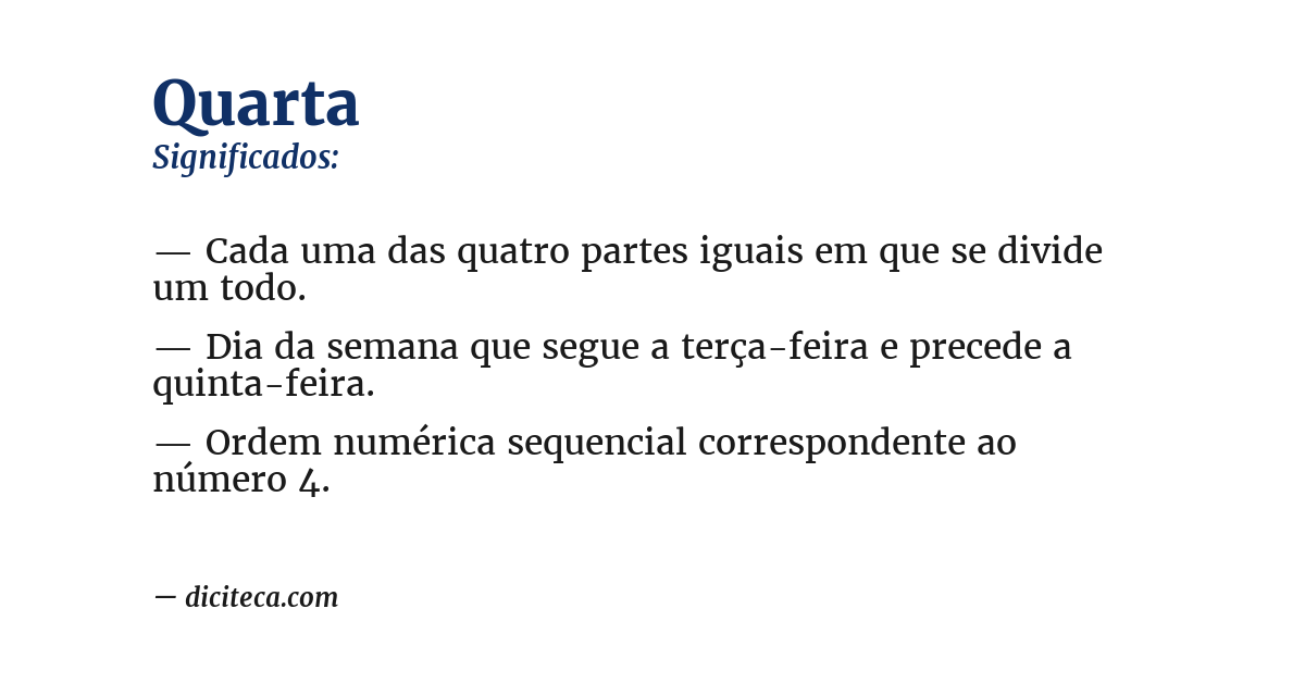 Significado de quarta