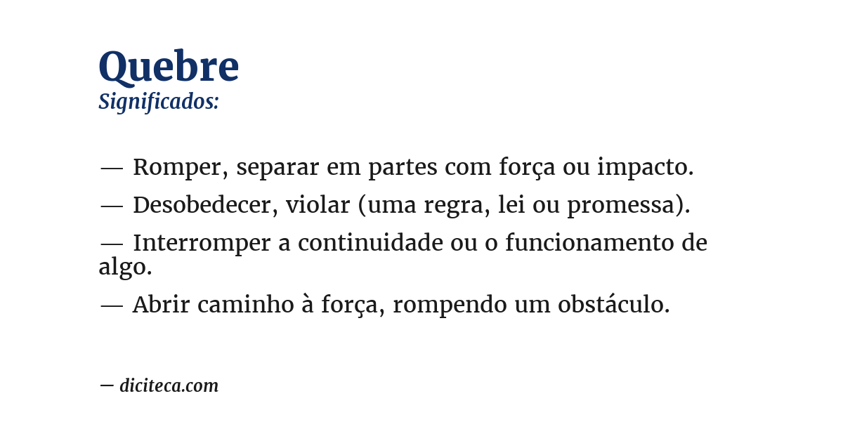 Significado de quebre