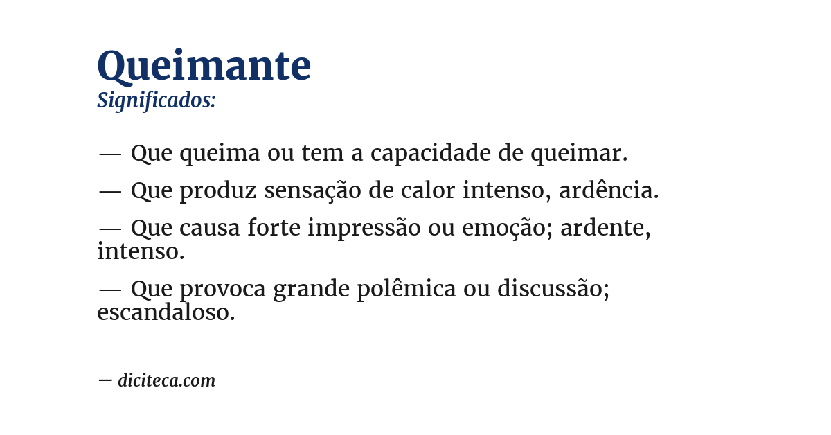 Significado de queimante