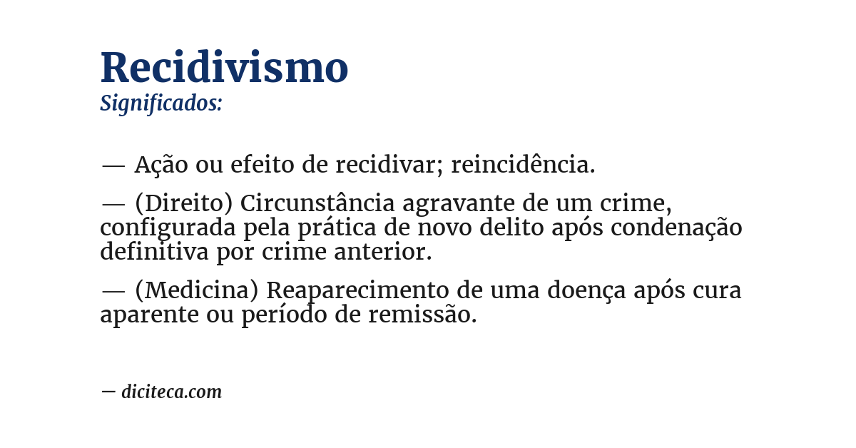 Significado de recidivismo