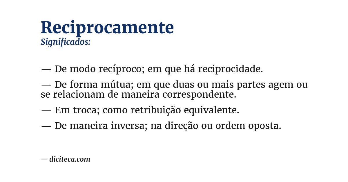 Significado de reciprocamente