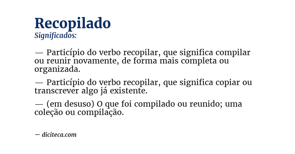 Significado de recopilado