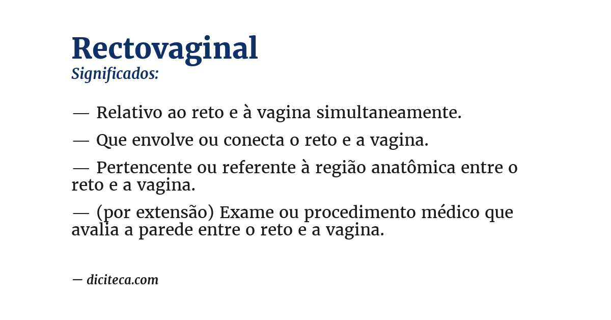 Significado de rectovaginal