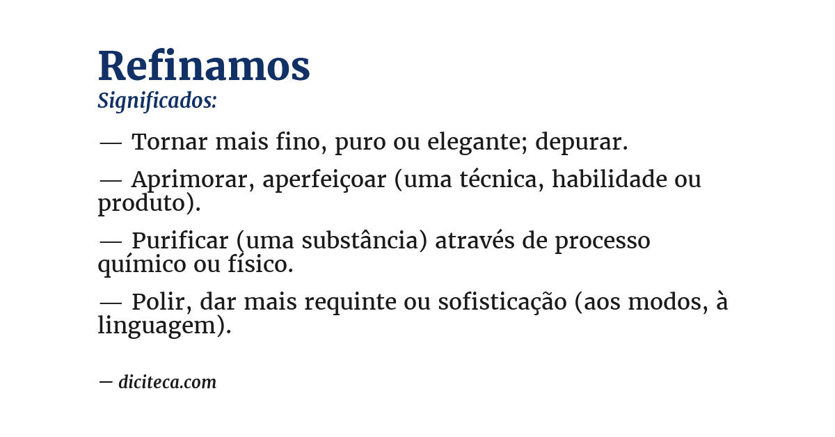 Significado de refinamos