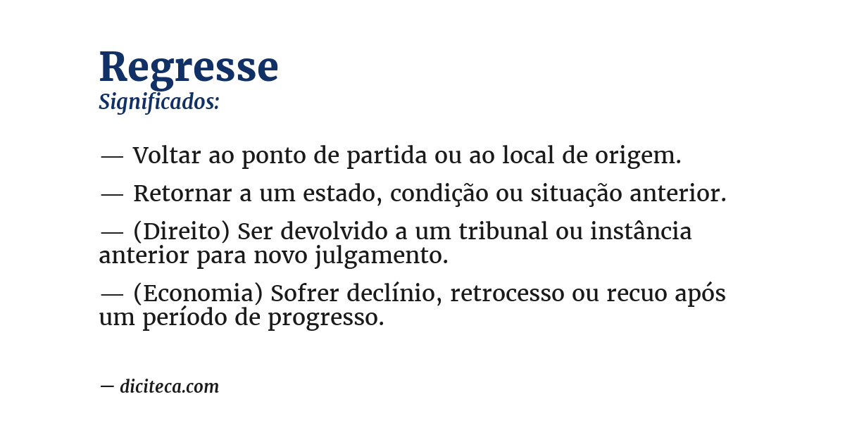 Significado de regresse