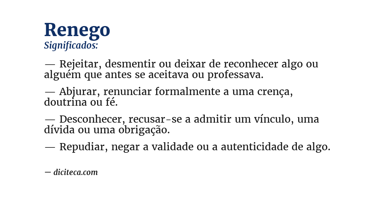 Significado de renego