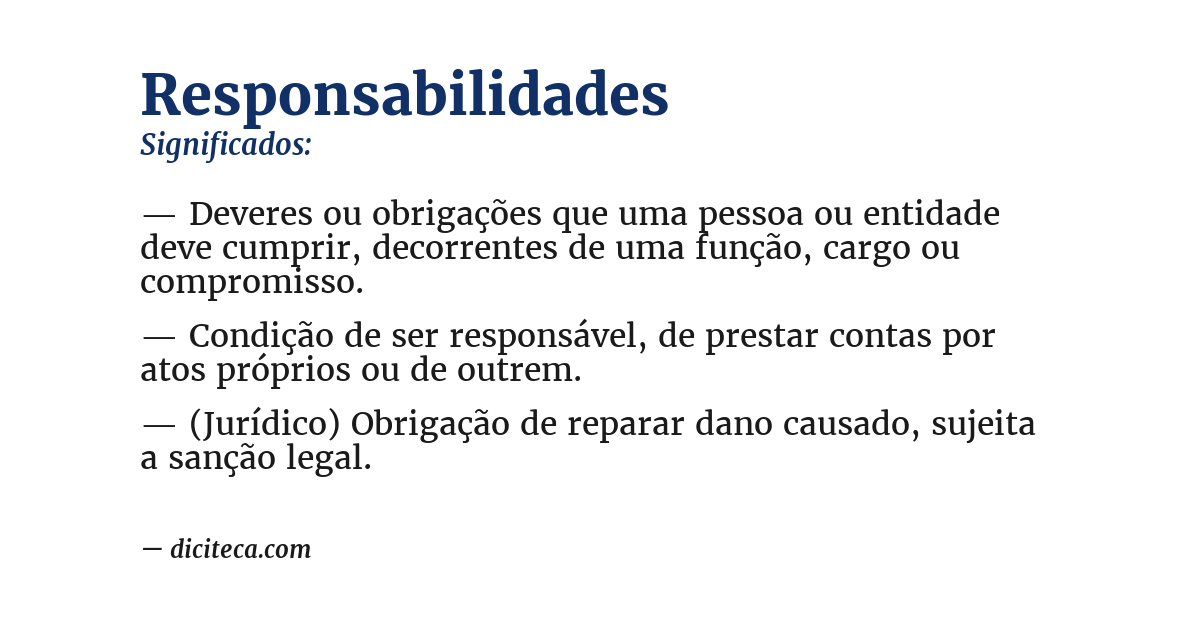 Significado de responsabilidades